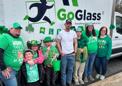 Group celebrating St. Patrick's Day.